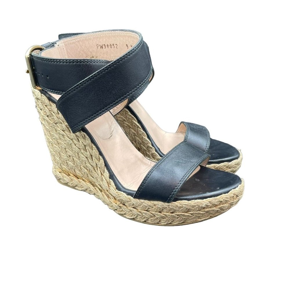 Stuart Weitzman Lexia Strap Espadrille Womens 9 M Wedge Sandal - Picture 1 of 8